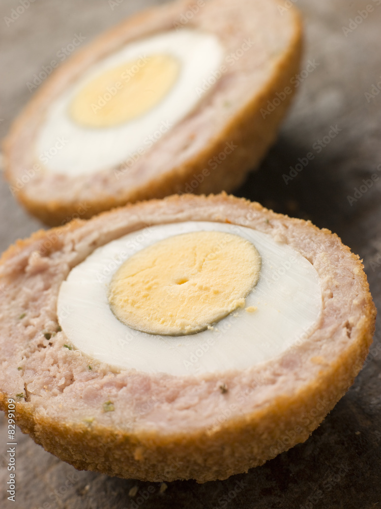 Scotch Egg cut in half Scotch Egg cut in half