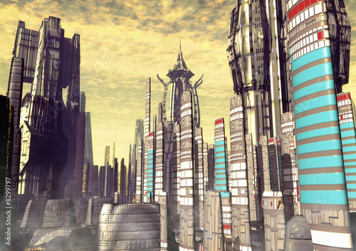 City futuristic landscape