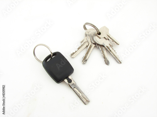 Keys isolated over white, concept of real estate
