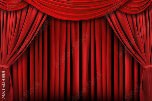 Abstract Red Theatre Stage Drape Background