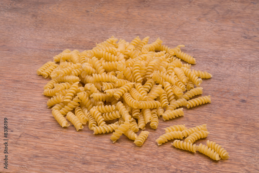 Italian Pasta on a wooden table Italian Pasta on a wooden table
