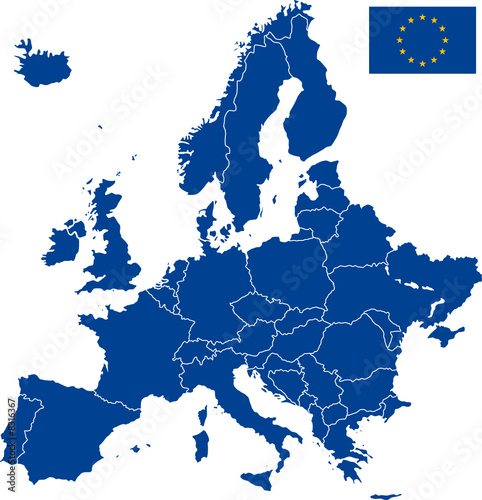 Fototapeta Wektorowa mapa Europy