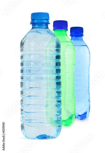 three bottles full of water