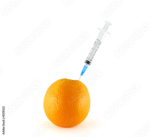Syringe in orange