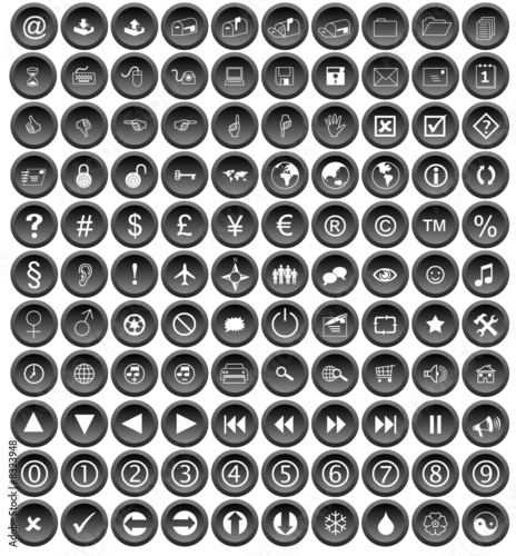 110 Miscellaneous buttons  dark grey 