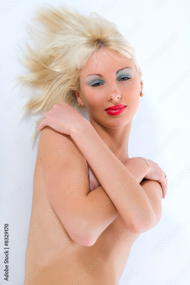 portrait of the nude blonde with blue eyes portrait of the nude blonde with blue eyes