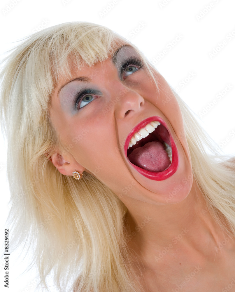 expressive woman on white expressive woman on white