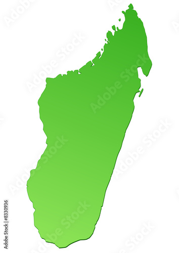 Carte de Madagascar verte (détouré)