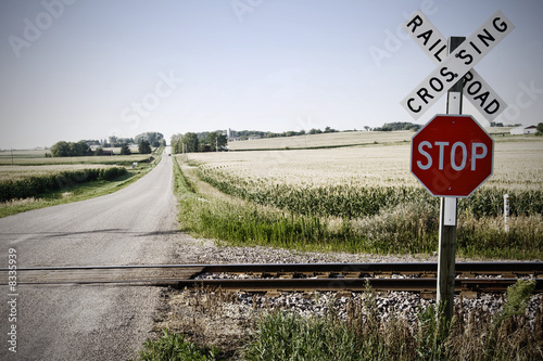 Obraz na plátně Railroad crossing