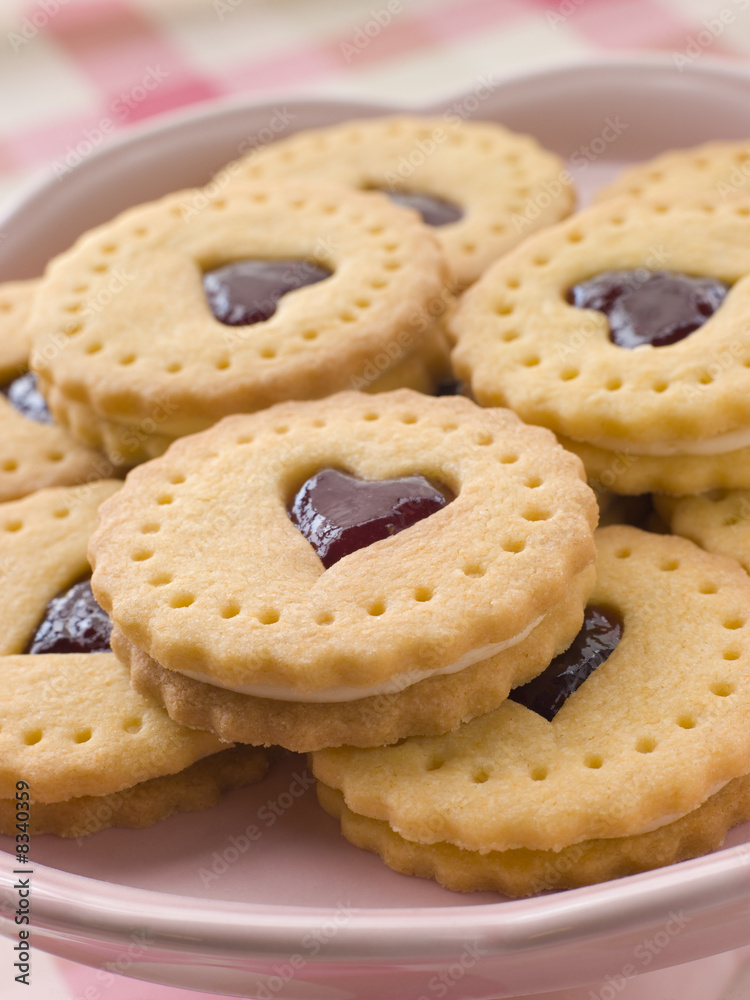 Jam and Cream Heart Biscuits Jam and Cream Heart Biscuits