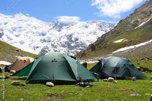 Tents in mountain
