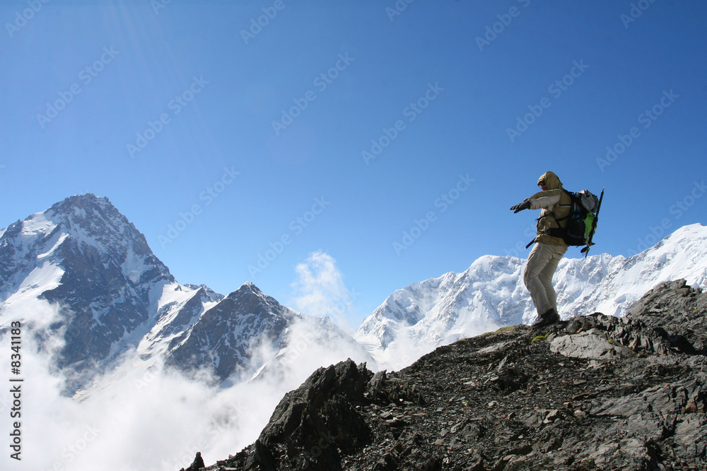 Climber on the peak