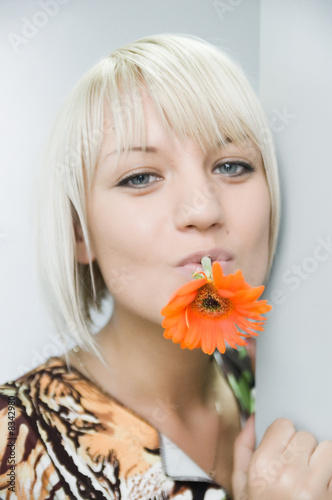Portrait of the women with flower