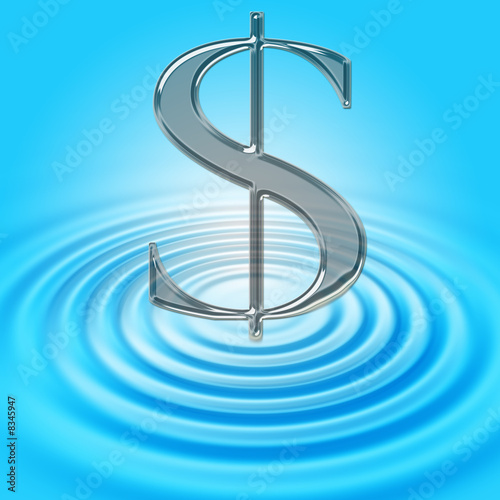 Dollar sign and ripples photo