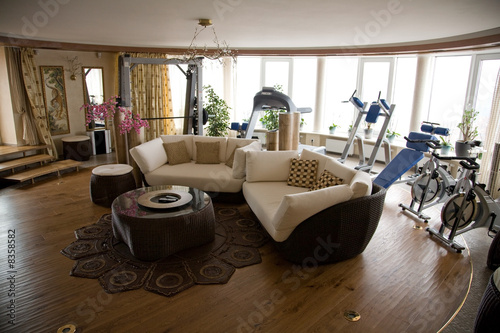 home gymnasium  in mansion private residence