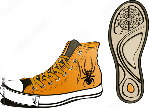 spider shoe with sole sheet isolated on white
