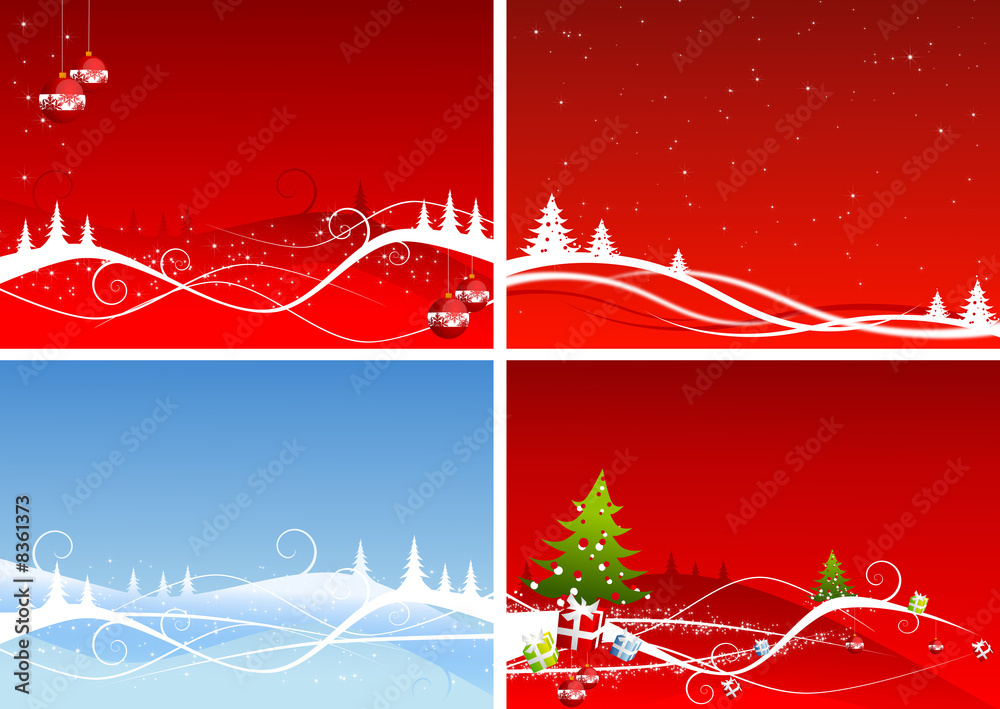 Set of four abstract christmas background Set of four abstract christmas background
