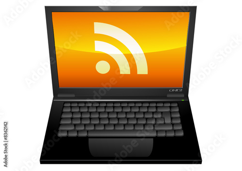 Flux RSS sur son ordinateur portable (détouré)