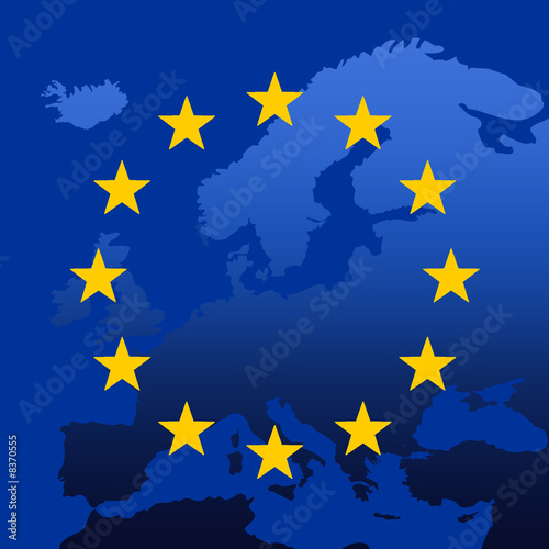 Europe Map With EU Stars