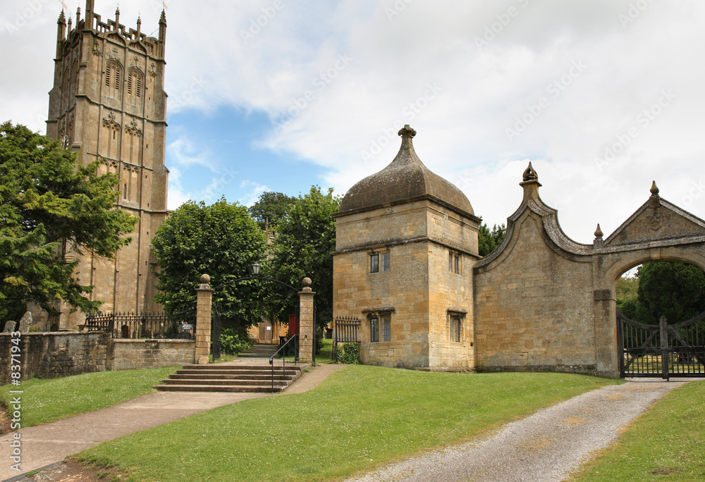 Medieval English Village Church and Buildings