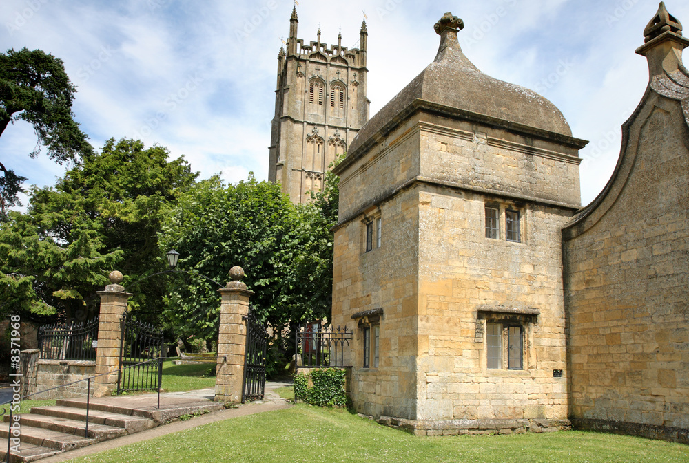 Medieval English Village Church and Buildings