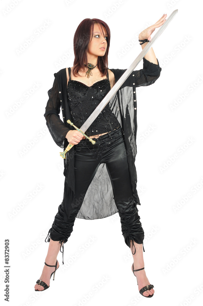 Fototapeta premium assassin girl check sword