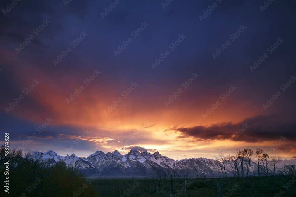 Sunset in the Grand Tetons National Park
