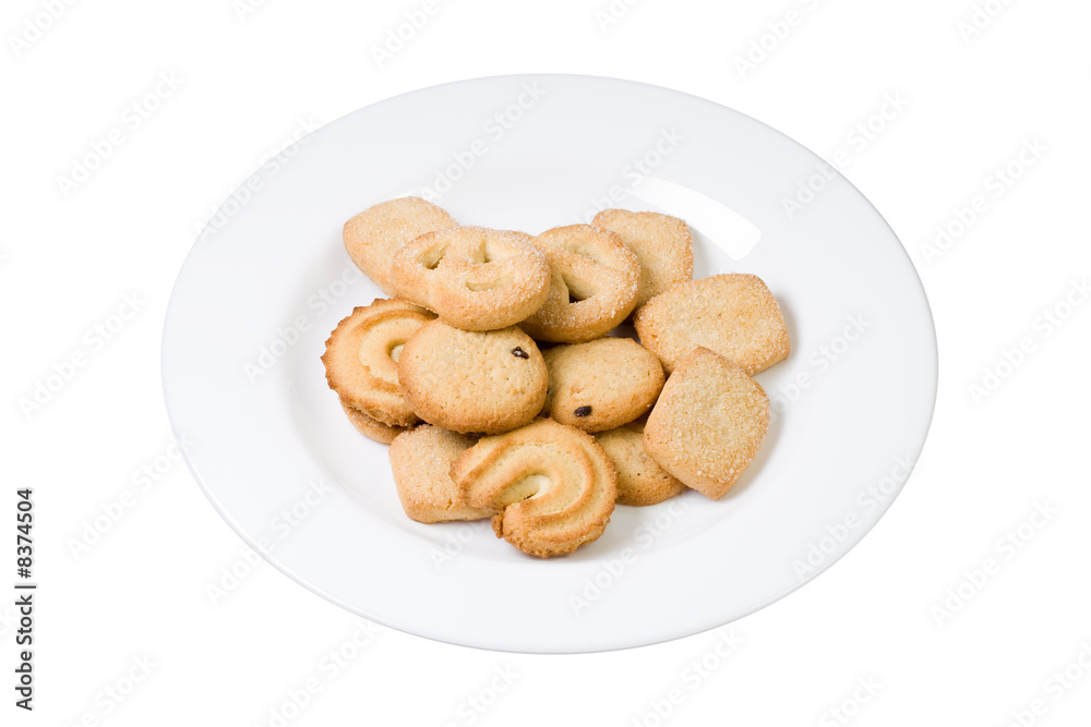 Cookie on white plate
