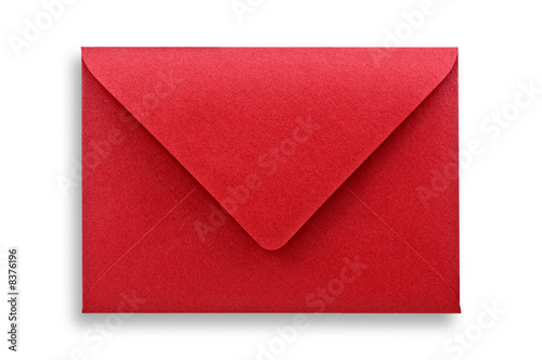 red envelope isolated on white background with clipping path