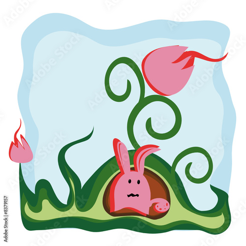 vector cartoon background with fairy creature