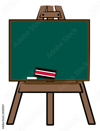 chalkboard on wooden easel - vector illustration