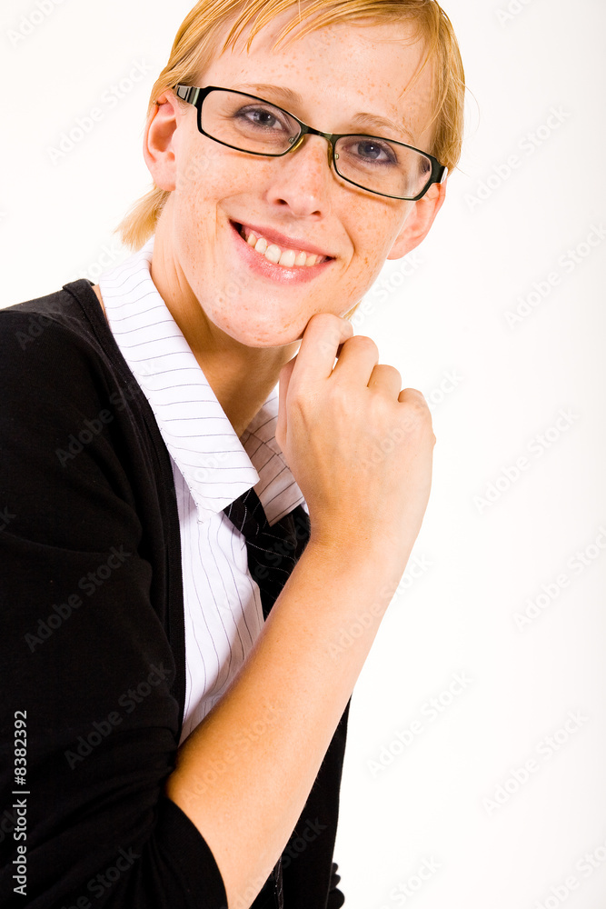 Smiling business woman with glasses Smiling business woman with glasses