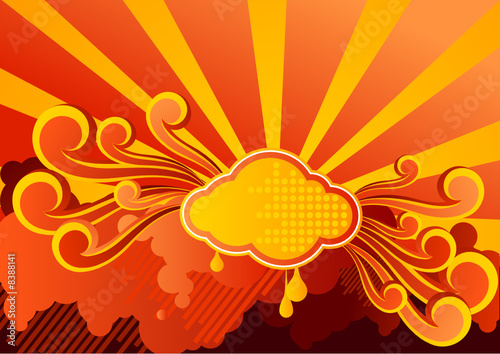 Sun and clouds background