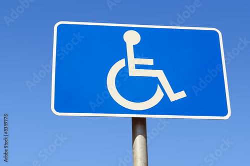 Handicapped parking place sign