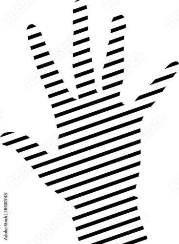 simple hand silhouette made from lines