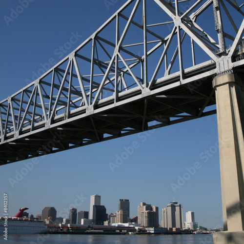bridge with New Orleans skyline