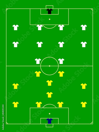 Football field illustration with teams players scheme © IndianSummer
