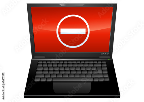 Ordinateur portable et interdiction (détouré)