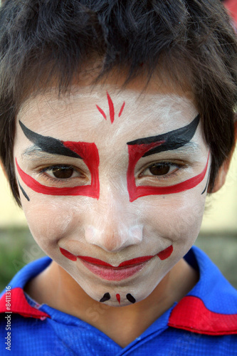 face painted samurai