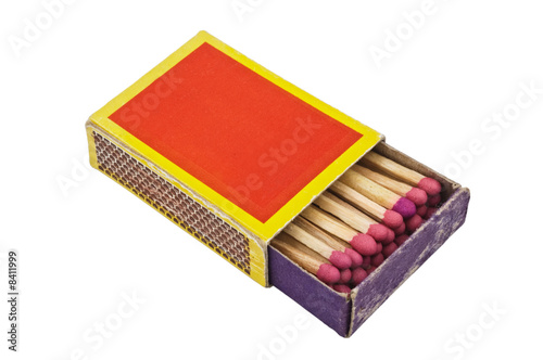 Matchbox isolated on white background  with clipping path.