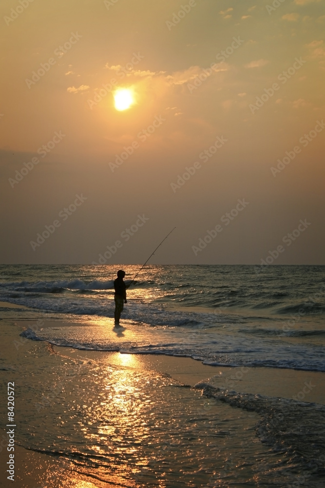 Fishing at Sunrise on the Atlantic