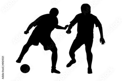 Silhouette male playing in football