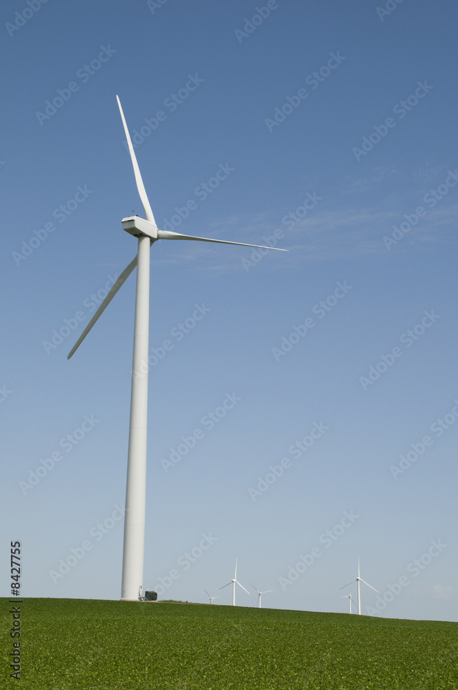 Wind Turbines on Iowa Soybean Field Wind Turbines on Iowa Soybean Field