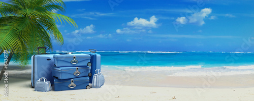 Canvastavla Tropical trip blue 2