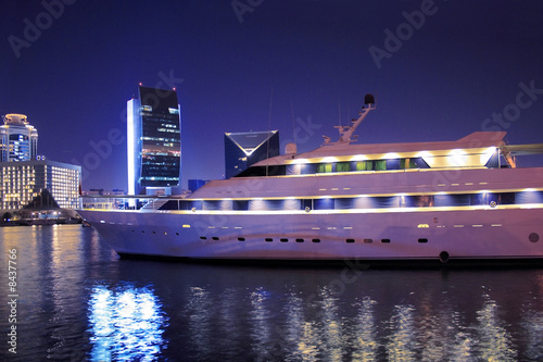 Luxury yacht in Dubai Creek, United Arab Emirates