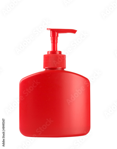 Red soap bottle