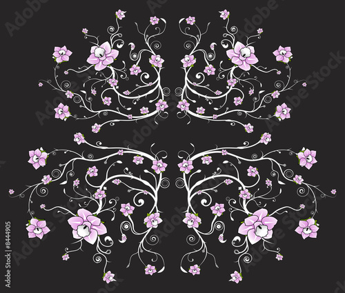 Beautiful black floral background