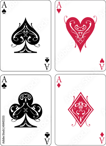 Vector illustration of four aces