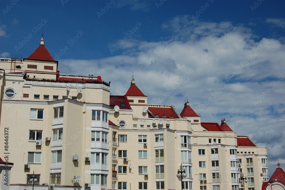 Fototapeta premium Typical architecture in modern residential area of Kiev