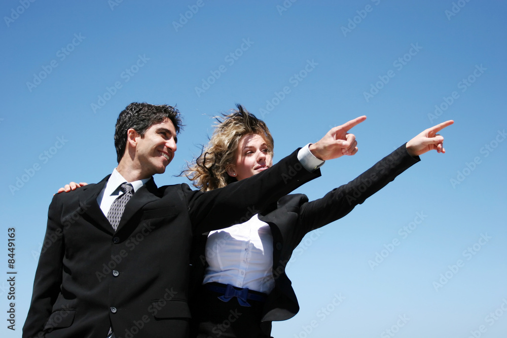 Young businessman and businesswoman Young businessman and businesswoman